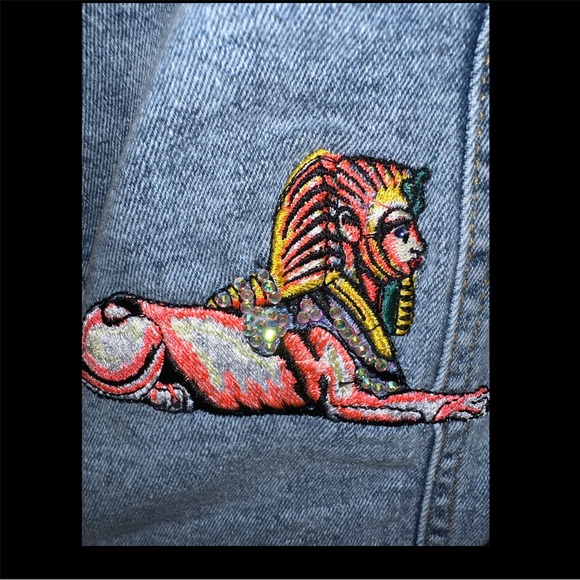 Egyptian Embroidered Denim Vest - Picture 9 of 14